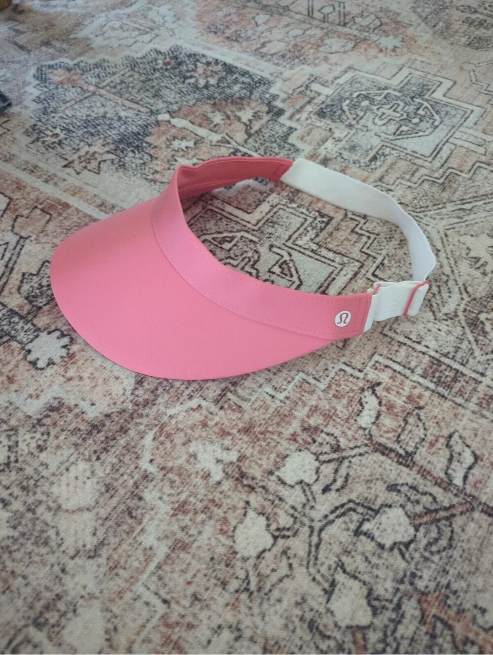 Lululemon Fast Paced Wide Band Running Visor Coral Elastic Back